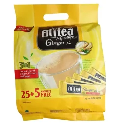 پودر شیر چای علی تی با اسانس زنجبیل 30 ساشه 25 گرمی – کارتن 30 عددی